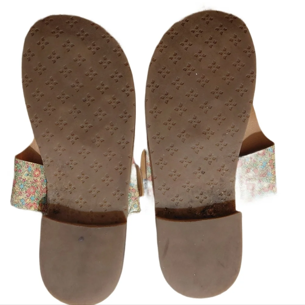 Patricia Nash Fulvia Floral Nubuck Leather Thong Sandal Size 8.5